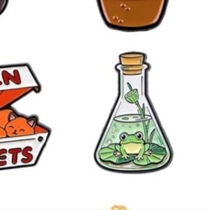 Green Frog Terrarium Enamel Pin for Reptile Enthusiasts